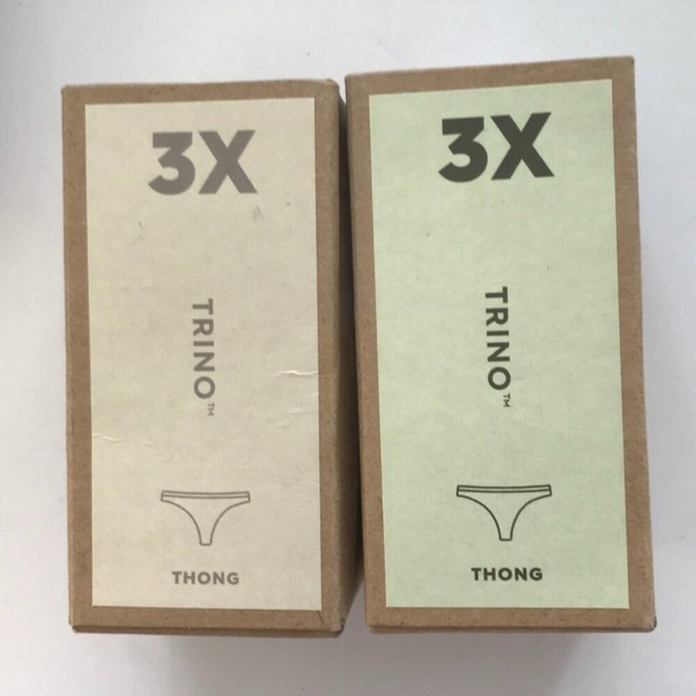 allbirds TRINO 3X Women's Thong Underwear in Wheat and Aloe Merino 2 pack
